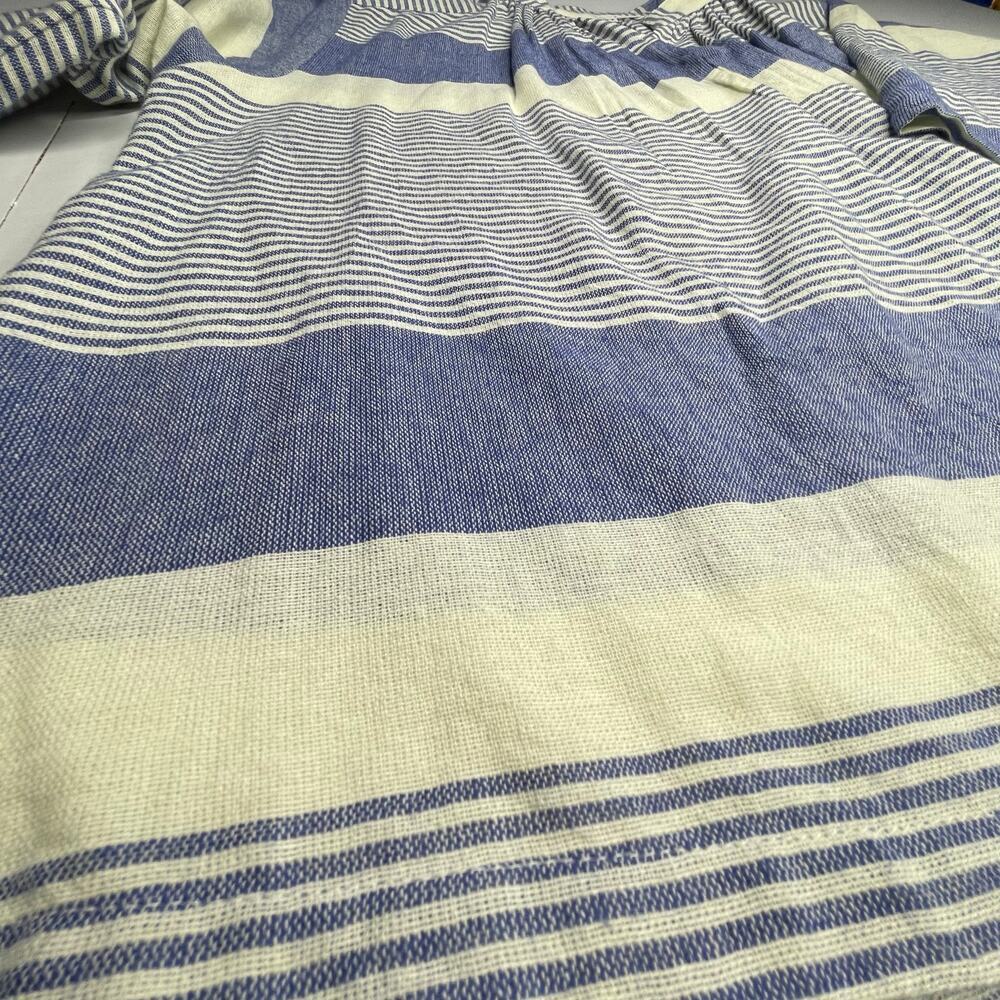Apiece Apart womens Shirred Agata Top size 2 Cote Stripe Navy 100% Cotton - Picture 8 of 12